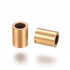 Golden Ion Plating(IP) 304 Stainless Steel Tube Beads, Golden, 4x3mm, Hole: 2mm