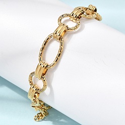 Настоящее золото 18K Браслеты из нержавеющей стали с коваными звеньями для женщин, овальные и кольцо, с карабин-лобстерами , ионное покрытие (ip), долговечный, реальный 304 k позолоченный, 18 дюйм (7.48 см)