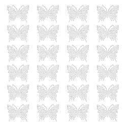 Кристалл 24 листы с блестками и стразами горячей фиксации, железо на заплатах, платье обувь украшения одежды, бабочка, кристалл, 49x60x1 мм