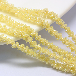 Champagne Yellow Seed Bead Cords, with Polyester Cords, 6-Ply, Round Hole, Champagne Yellow, 6mm, about 32.8 yards(30m)/bundle