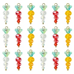 (52) Непрозрачная лаванда 30шт 3 стили стеклянные подвески, Коррат чары, с настоящими 18 к золотыми медными выводами, разноцветные, 25 мм, 10 шт / стиль