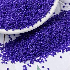 (RR417) Opaque Blue Миюки круглые бусины рокайль, японский бисер, (rr 417) оцинкованный пыльно-лиловый, 15/0, 1.5 мм, Отверстие : 0.7 мм , около 27777 шт / 50 г