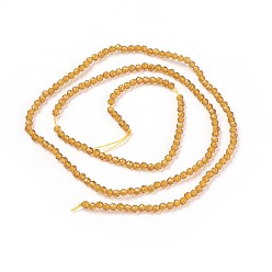 Goldenrod Transparent Glass Beads Strands, Faceted, Round, Goldenrod, 2mm, Hole: 0.5mm, about 164~182pcs/strand, 14.8~15.7 inch(37.5~40cm)