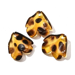 Petaline Прозрачные акриловые подвески, рисунок для леопарда, Petaline, 19.5x19x6~6.5 мм, отверстие : 1.6 мм