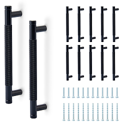 Black Aluminium Alloy Drawer Pull Handles, Cabinet Handles, Doorknob Accessories, with Screw, Black, 157x30x12mm