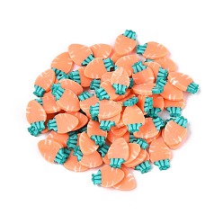 Carrot Ручной полимерной глины кабошонов, ногтей декоративные аксессуары, морковь, 4.5~6x3.5~6x0.2~1 мм, Около 52630 шт / 1000 г