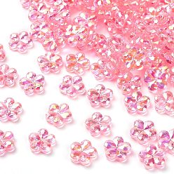 Бледно-фиолетовый Красный Прозрачные акриловые бусины, слива, AB Цвет покрытия, бледно-фиолетовый красный, 13.5x14.5x4.5 мм, отверстие : 1.8 мм, Около 1111 шт / 500 г