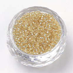 Pale Goldenrod 12/0 Grade A Round Glass Seed Beads, Silver Lined, Pale Goldenrod, 12/0, 2x1.5mm, Hole: 0.3mm, about 30000pcs/bag