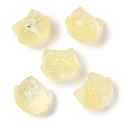 Желтый Прозрачная аэрозольная краска стеклянные шарики, кошка, желтые, 12.5x14x11 мм, отверстие : 1.4 мм