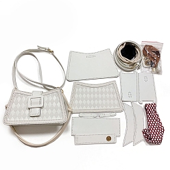 Белый Наборы сумок через плечо своими руками, включая материалы для сумок из искусственной кожи, а также молнию, ленту и металлическую фурнитуру, белые, 140x240x70 мм