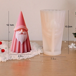 Белый Рождественская тема, пищевые силиконовые формы для свечей, для изготовления свечей, Дед Мороз, белые, 7.5x13.2 см