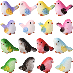 (52) Непрозрачная лаванда 24шт. 8цветные фигурки птиц из смолы для украшения витрины, для украшения дома, разноцветные, 28~30x22~23 мм, 3 шт / цвет