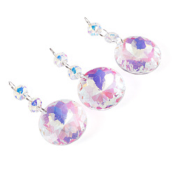 Малиновый 3 шт. круглые стеклянные подвесные светильники для садового декора, малиновый, 95x45 мм