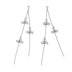 Платина Латунные микро проложить кубического циркония большие кулоны, лист, платина, 77x8x4 мм, отверстие : 1.6 мм