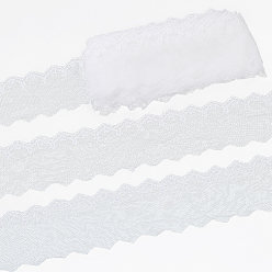 Белый 15ярды молочного волокна с вышивкой и цветочным кружевом, аксессуары для одежды, белые, 3-1/8 дюйм (78 мм)