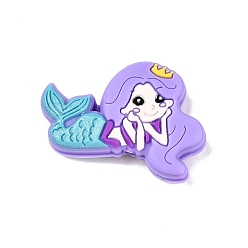 Лиловый Силиконовые фокусные шарики, русалка, сирень, 26x37x8.5 мм, отверстие : 3.5 мм