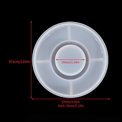 Плоский Круглый Формы для подсвечников для чайных свечей, diy пищевые силиконовые формы, формы для литья цемента из смолы и гипса, плоско-круглые, 9.7x2.9 см
