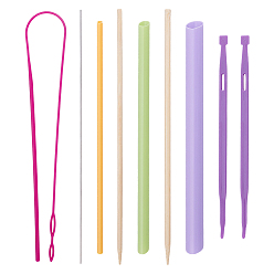 (52) Непрозрачная лаванда 3шт. 2 виды пластиковых нитевдевателей, нитевдеватель с легким вытягиванием шнурка, наборы для выворачивания пластиковых тканевых трубок, разноцветные, 277x44.5x4.5 мм