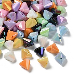 (52) Непрозрачная лаванда Непрозрачные акриловые бусины с УФ-покрытием, радужный, треугольные, разноцветные, 13.5x21x1.8 мм, отверстие : 2.5 мм