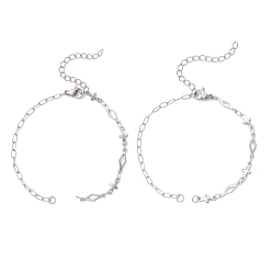 Нержавеющая Сталь Цвет 304 Изготовление браслета из ромбовидной цепочки из нержавеющей стали, с 304 из нержавеющей стали Lobster Claw застежками, не тускнеет, цвет нержавеющей стали, 6.69 дюйм (17 см), Перейти кольцо: 4x0.8 мм, внутренний диаметр: 3 мм