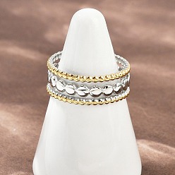 Золотой & Цвет Нержавеющей Стали 304 открытые манжеты из нержавеющей стали для женщин, ионное покрытие (ip), золотые и нержавеющая сталь цвет, 8 мм, внутренний диаметр: регулируемый