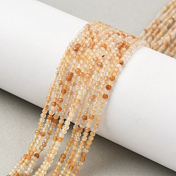 Круглые Нити бусин из натурального желтого кроличьего меха с рутиловым кварцем, круглые, граненые, круглые, 2 мм, отверстие : 0.5 мм, около 217 шт / нитка, 15.43 дюйм (39.2 см)