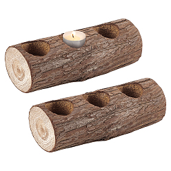 Кокосово-Коричневый Деревянный подсвечник, колонка, кокосового коричневый, 177x65.5x63 мм, внутренний диаметр: 35 мм