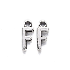 Letter F Сплавочные подвески тибетского стиля, без кадмия и без свинца, Буква F, F: 16x6x2 мм, отверстие : 2 мм, Около 1665 шт / 1000 г