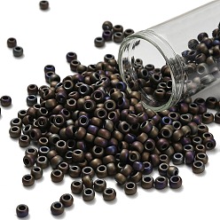 (614) Matte Color Iris Brown Тохо 6/0 круглые бусины, японский бисер, (614) матовый цвет ирис коричневый, 4 мм, отверстие : 1.5 мм, Около 840 шт / 50 г