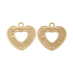 Light Gold Подвески из латуни с травленым металлом, долговечный, без кадмия, без никеля и без свинца, сердце, золотой свет, 15x15x0.3 мм, отверстие : 1.6 мм