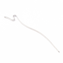 Платина Латунь волос палочки, твист, с формой, заколки для прически, платина, 145x3x1.5 мм, отверстие : 1.6 мм