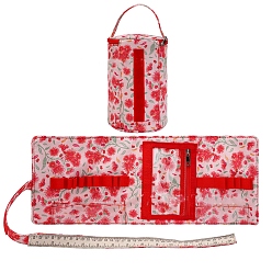 Красный Чехол для крючка для вязания из полиэстера с узором «одуванчик», органайзер для рулонных сумок с мешком для хранения пряжи, принадлежности для вязания крючком и спицами, красные, 120x170 мм