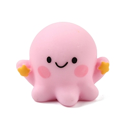 Pink Морские животные, непрозрачная смоляная фигурка осьминога со звездой, для домашнего офиса, микроландшафтное оформление рабочего стола, розовые, 23x30x26 мм