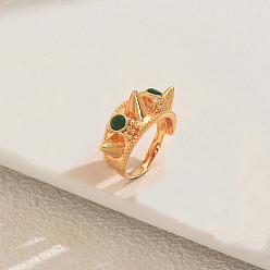 Зеленый Кольца для женщин с латунным паве из кубического циркония, золотые, зелёные, 11 мм, внутренний диаметр: 16мм~18мм