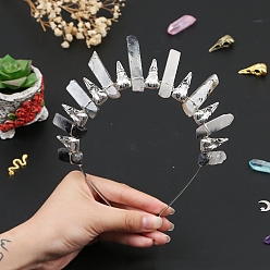 Rutilated Кварц Резинки для волос из натурального рутилированного кварца, аксессуары для волос для женщин и девочек, 185x155x15 мм