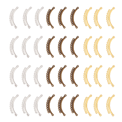 (52) Непрозрачная лаванда 120шт 3 цвета сплав люстра компонент ссылки, кривая, разноцветные, 36x13x1.5 мм, отверстие : 1.5 мм, 40 шт / цвет