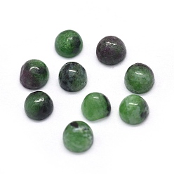 Рубин В Цоизита Натуральный рубин в Зойсайте кабошонов, полукруглые / купольные, 4x1.5~2.5 мм