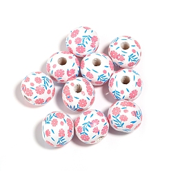 Фламинго Древесина европейского бисера, круглые, фламинго, 16 мм, отверстие : 4 мм, 10 шт / комплект