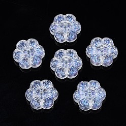 Clear Transparent Acrylic Beads, Glitter Powder, Flower, Clear, 13x12x4mm, Hole: 1.2mm, about 1150pcs/500g