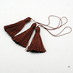 Saddle Brown Nylon Thread Tassel Big Pendant Decorations, Saddle Brown, 43x6mm