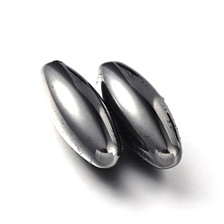 Magnetic Hematite Magnetic Synthetic Hematite Oval Beads, No Hole/Undrilled, Magnetic Synthetic Hematite, 42x14mm