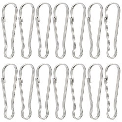 Нержавеющая Сталь Цвет 50 шт. 304 нержавеющая сталь защелкивающийся брелок застежка фурнитура, цвет нержавеющей стали, 30x10x2 мм
