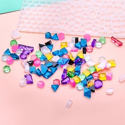 Белый Силиконовые формы для мозаики своими руками, формы для литья смолы, инструменты для производства глиняных ремесел, белые, 200x133x6 мм, внутренний диаметр: 3.5~19x3~17 мм