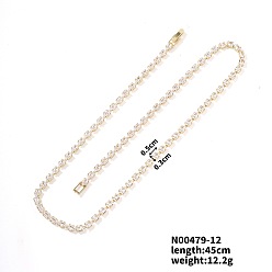 Золотой Роскошные теннисные ожерелья-капли из латуни с кристаллами и стразами для женщин, золотые, 17.72 дюйм (45 см)