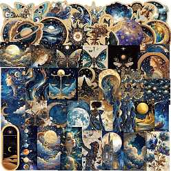 (52) Непрозрачная лаванда 50 водонепроницаемые наклейки из ПВХ, самоклеящиеся наклейки, разноцветные, 30~60 мм