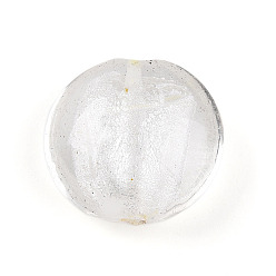 Прозрачный Стеклянные бусины, с фольгой внутри, ручная работа, плоско-круглые, прозрачные, 19~21x10~12 мм, отверстие : 1~2 мм