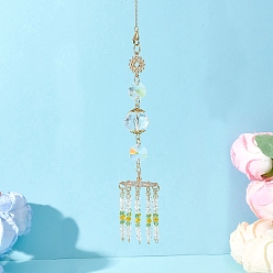 Золотой Стеклянные круглые подвесные ловцы солнца, бусины-кисточки для декора на открытом воздухе и в саду, золотые, 480 мм