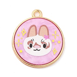 Кролик Подвески из сплава , с акриловой, без кадмия, без никеля и без свинца, плоско-круглые, кролик, 23x20x2 мм, отверстие : 1.8 мм