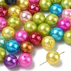 (52) Непрозрачная лаванда Абс пластмасса имитация жемчужина круглые бусины, разноцветные, 20 мм, Отверстие : 2.5 мм , около 120 шт / 500 г