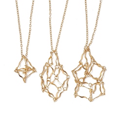 Золотой 3 шт. 3 стили 304 тросовая цепочка из нержавеющей стали, чехол для макраме, пустой держатель для камня, изготовление ожерелья, золотые, 17.72~29.45 дюйм (45~74.8 см), 1 шт / стиль